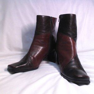 Liz Claiborne Flex Brown Leather Heeled Ankle Boot Size: 8 1/2 M